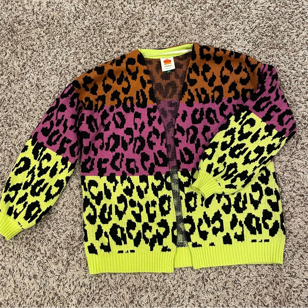 Farm Rio Leopard Print Sweater